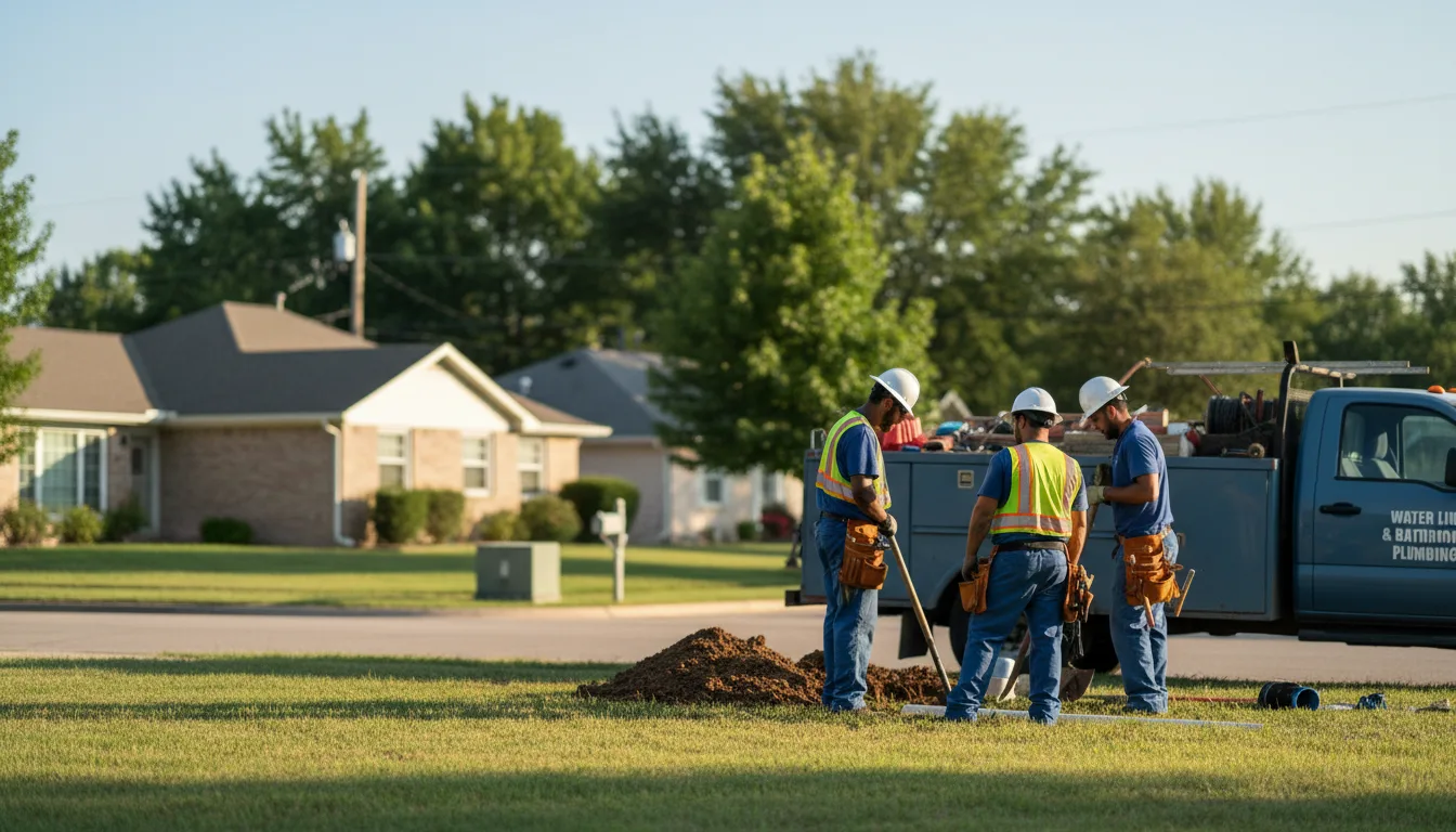 Residential water line and bathroom plumbing service in Etoile, TX